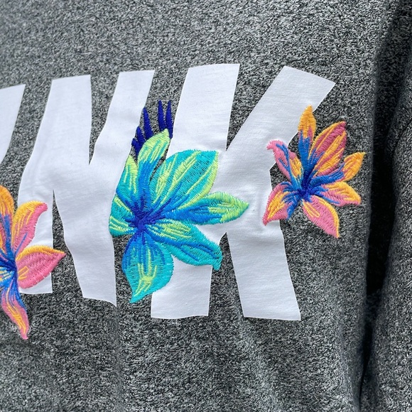 Embroidered Tropical PINK Tee - Picture 5 of 16